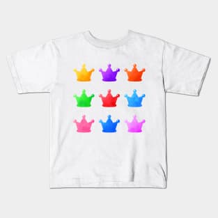 Colorful Watercolor Crowns Pack Kids T-Shirt